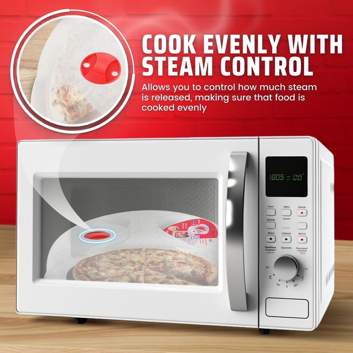 Flexzion 10.5 Inch Microwave Splatter Cover - BPA-Free Anti-Splatter Microwave Cover with Adjustable Steam Vent, Dishwasher Safe, Transparent Plastic Food Covers for Microwave Cooking