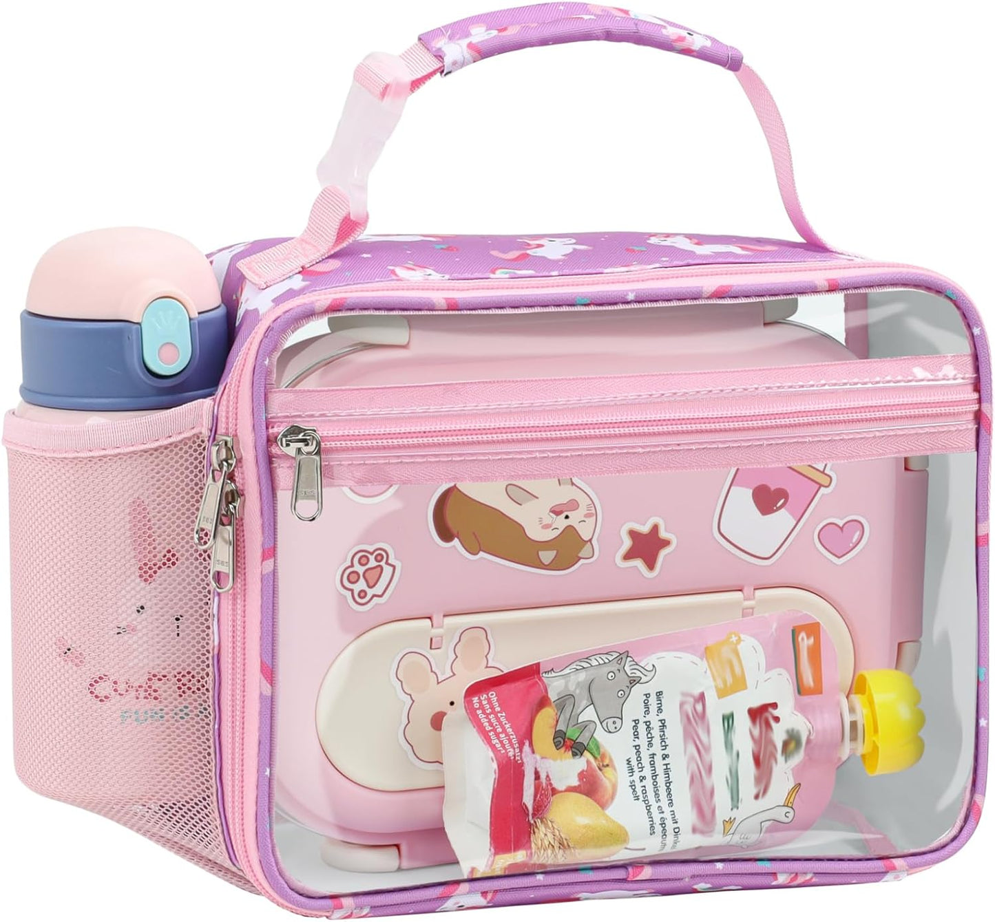 Kids Lunch Bag Boys - Insulated Kids Lunch Box Reusable Lunchbox with Water Bottle Holder Toddler Lunch Tote Bag for School Daycare, Black Dino Fossil