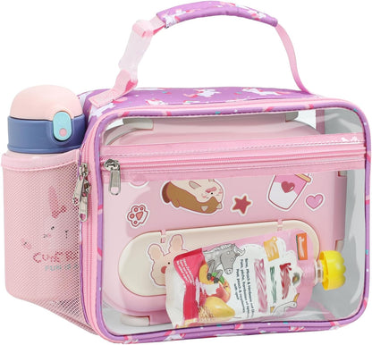 Kids Lunch Bag Boys - Insulated Kids Lunch Box Reusable Lunchbox with Water Bottle Holder Toddler Lunch Tote Bag for School Daycare, Black Dino Fossil