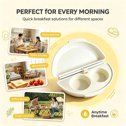 2-In-1 Microwave Omelette Maker & Egg Cup Cooker with Removable Tray，A+B