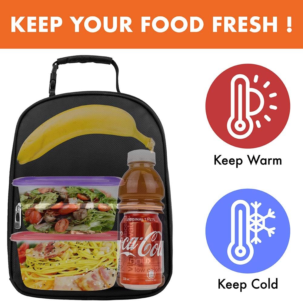 opux Lunch Box for Girls Boys Kids, Insulated Leakproof Lunch Bag, Reusable Teen Lunch Boxes for School, Medium Large lunchbox for Women Men Adult for Work with Front Back Pocket (Purple)