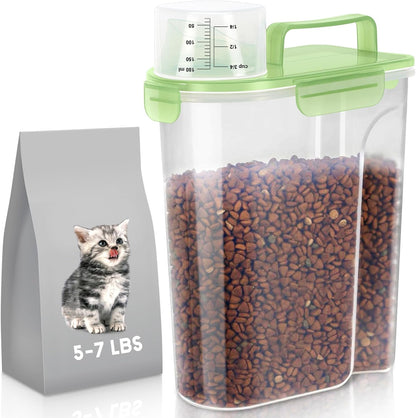 LEAWALK 5Lbs Airtight Cat Dog Food Storage Container with Upgraded Large Nozzle BPA-Free, Pet Food Storage Containers for Rice, Grain, Pet Food, Flour, Dog Treat Storage (Dark Gray, 5L-1pack)