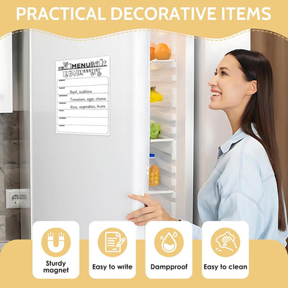 Dry Erase Magnetic Calendar for Refrigerator Clear Weekly Planner Daily Menu Board for Kitchen Dinner Menu Magnet for Fridge Family Schedule Planning List Boards 8.5x12 inch