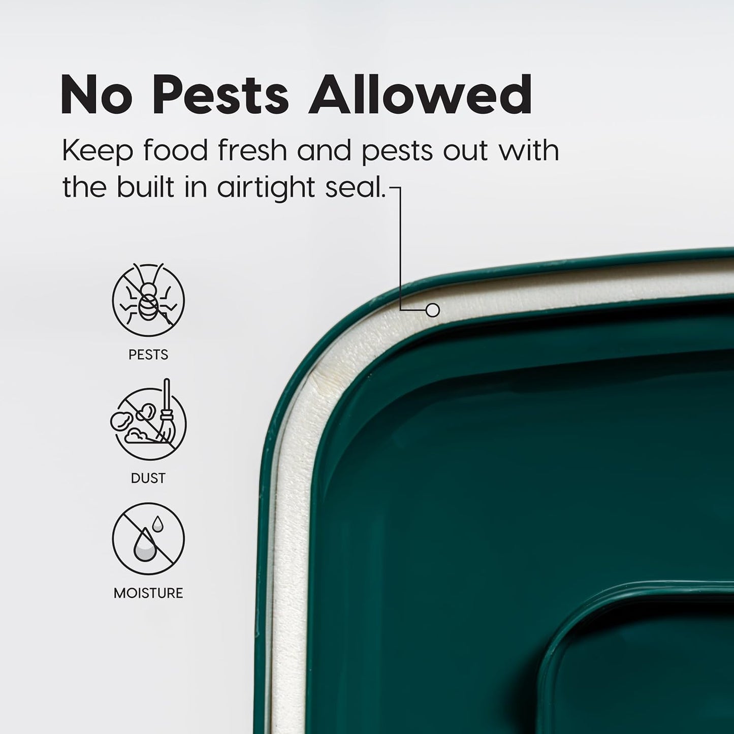 IRIS USA Remington Dog Food Storage Container, 30 lbs, 11 lbs, Airtight, Stackable, Wheels, Food Storage, Treat Box, 2-Cup Scoop