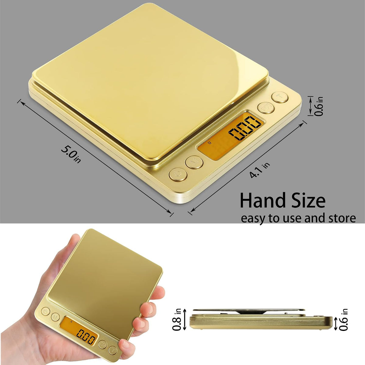 Fuzion Digital Gram Scale .01 Gram Accuracy, 500g Small Jewelry Scale