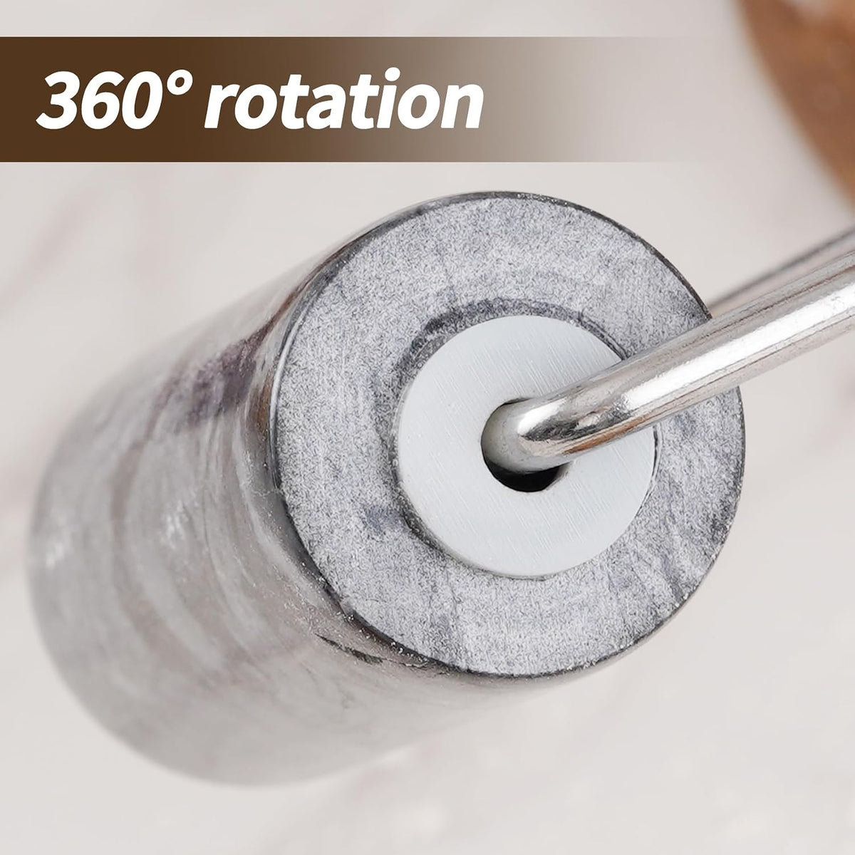 Small Marble Rolling Pin Pizza Roller for Baking (Type B Black)