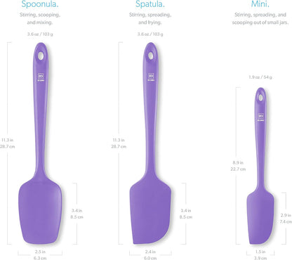 DI ORO Silicone Spatula Set - Rubber Kitchen Spatulas for Baking, Cooking, & Mixing - 600°F Heat-Resistant & BPA Free Silicone Scraper Spatulas for Nonstick Cookware - Dishwasher Safe (3pc, Black)