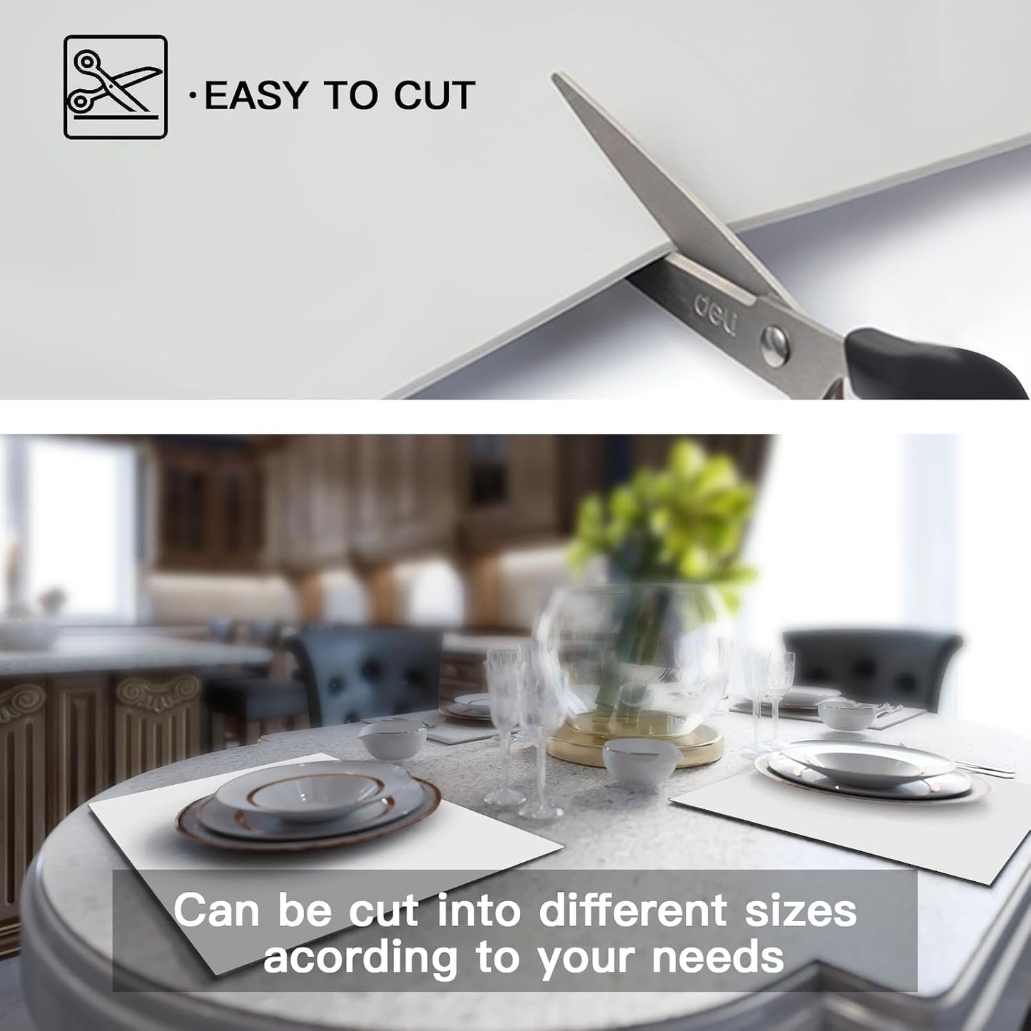 Silicone Mats for Kitchen Counter, 47.3"x23.6"x0.08" Largest Heat Resistant Mat Kitchen Island Waterproof 2MM Thick Countertop Protector Mat Nons-slip Extra Large Counter Mat (Black)