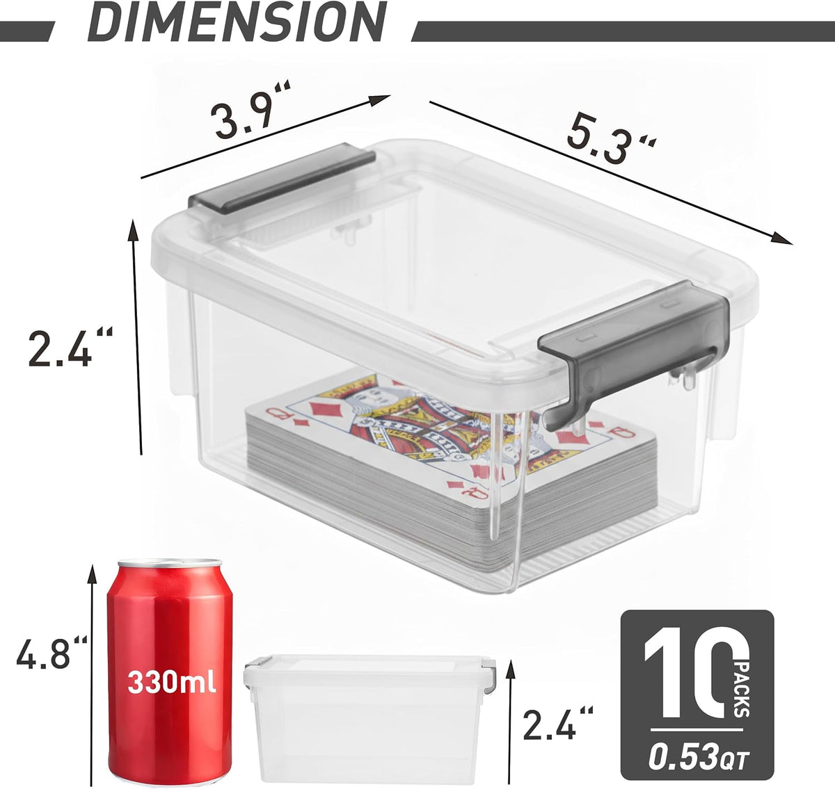 Citylife 6Packs 7.8Qt Plastic Storage Bins with Lids, Clear Organizer | Stackable totes Containers for Craft Supplies, Documents,Garage,Toys,Office and Classroom