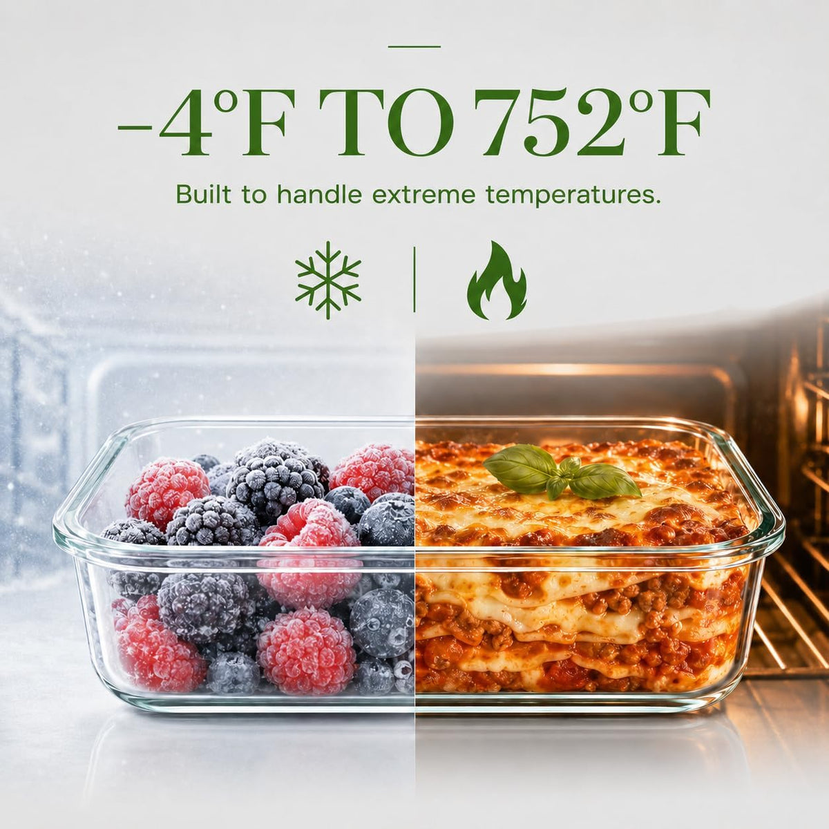Melovom 8 Pack Glass Food Storage Containers with Lids, Airtight Glass Meal Prep Containers Set, Borosilicate Glass Food Storage Containers, BPA-Free Lids, Microwave, Oven, Freezer & Dishwasher Safe