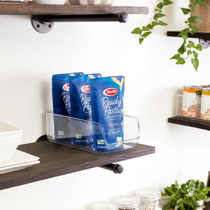 iDesign Recycled Plastic Freezer and Refrigerator Organizer Bin, Set of 2, The Linus Collection – 5.25" x 11" x 3.5", Clear