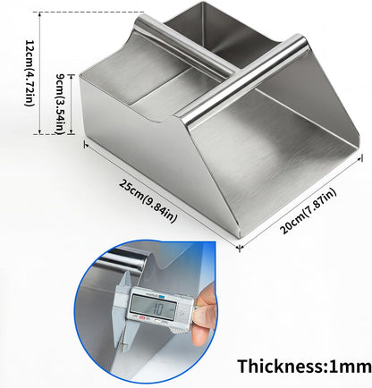 304 Stainless Steel Ice Scoop, Large 6-inch Metal Flour Scoop 50 Ounce