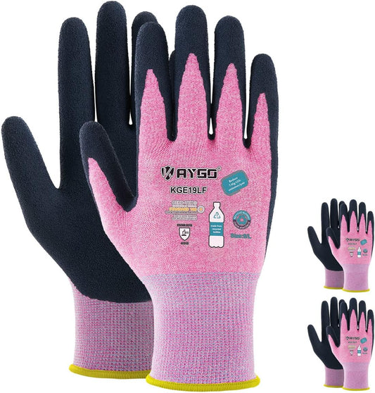KAYGO Women's Work Gloves, Sandy Latex Grip, Breathable