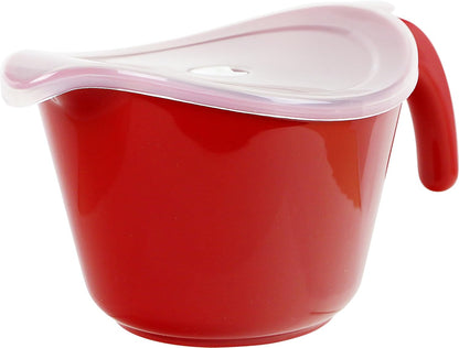 Batter Bowl With Pour Spout, Non-Slip Base,Space Saving Detachable Handle with Lid, 2 QT Heavy Duty BPA-Free Microwave & Dishwasher Safe (Fresh Lemons)