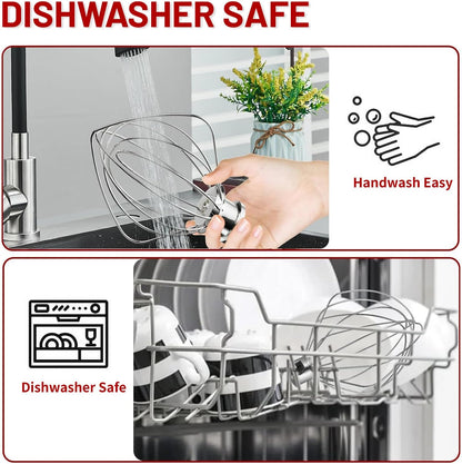 K45WW 6 Wire Whip Attachment for KitchenAid 4.5 5 Quart Tilt-Head Stand Mixer, Dishwasher Safe, Stainless Steel Whisk for Kitchen Aid Mixer Accessory Replacement Parts