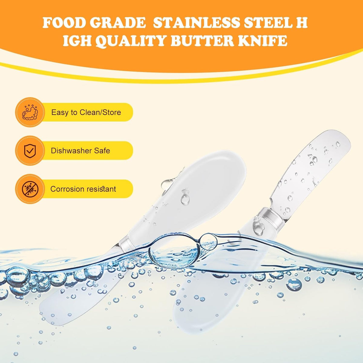 Butter Spreader Knife Set, 2 Pack Butter Knives and Cheese Knives
