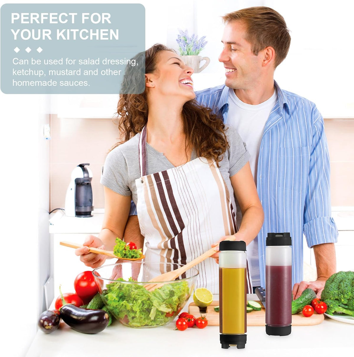 Sabary 3 Pcs 16 oz Inverted Condiment Squeeze Bottles for Sauces, Black