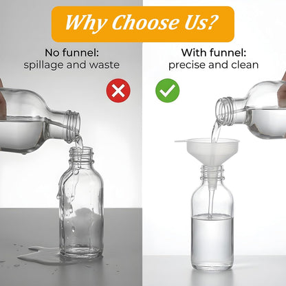 6 Pcs Small Funnels with Cleaning Brush,Water Bottle Funnel Funnels