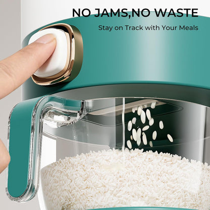 UFORU Rice Dispenser, Rice Storage Container with Measuring Cup for Kitchen Pantry Household, Dry Food Storage Containers Airtight, Sealed Moisture Proof (White 13Lbs)