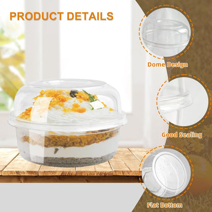 Disposable Food Containers With Lids And Spoons 50 Pack 12 oz Mini Parfait Dessert Cups Take Out Meal Prep Salad Bowls For Lunch, Plastic Ice Cream Bowls Pet, Acai Bowl, To-Go Party Containers(12oz)