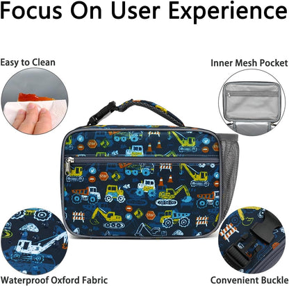 GYEUKHAM Insulated Lunch Box for School, Thermal Reusable Durable Freezable Lunch Bags for Kids Boys Girls Men Women - Small Soft Cooler Portable Lunch Tote Kit for Work Picnic Travel,Black