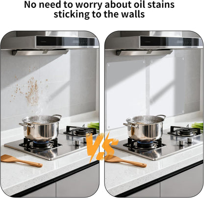 Stainless Steel Stove Backsplash, Kitchen Splatter Shield Silver 12"x16"