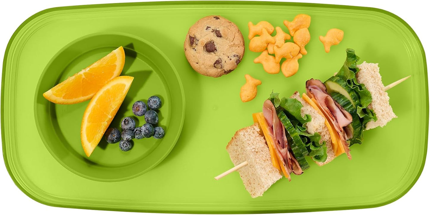 madesmart dipware Small Serving Plate, Stackable & Removable Dip Bowl for Salsa, Queso, Salad, Olives, Dishwasher & Microwave Safe, Multipurpose Plate & Bowl, Blue
