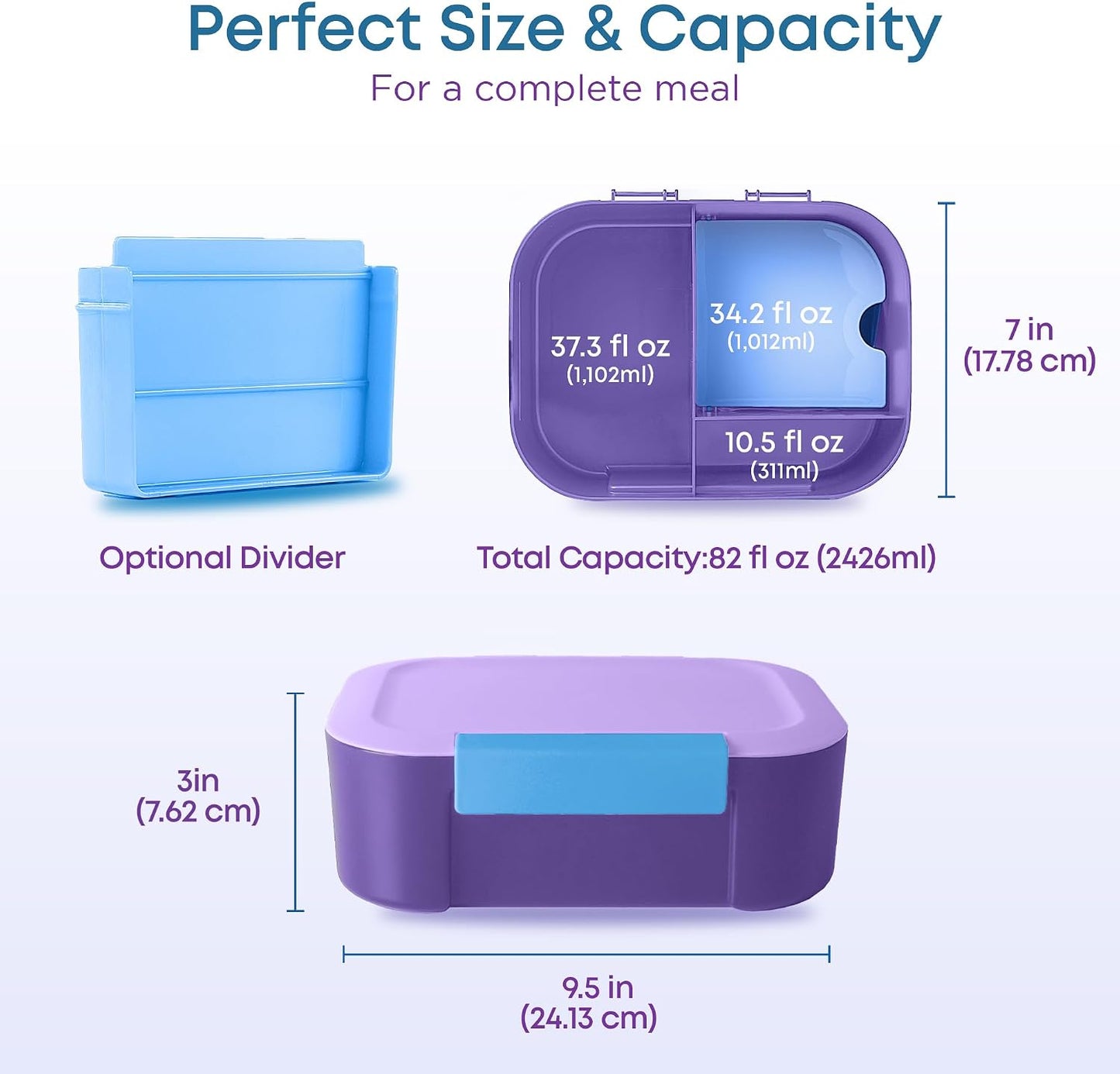 KARRICO Leakproof Lunch Box – 3-Compartment Bento Box, Cooler Pack & Adjustable Divider, Extra Large & BPA-Free – Dishwasher Safe, Ideal for On-the-Go Meals, Green