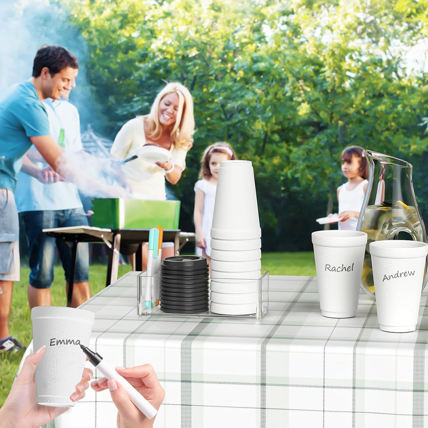 Coffee Cup Holder for Countertop - Clear Acrylic Coffee Bar Accessories Cup Organizer Station Organizer Farmhouse Table Décor