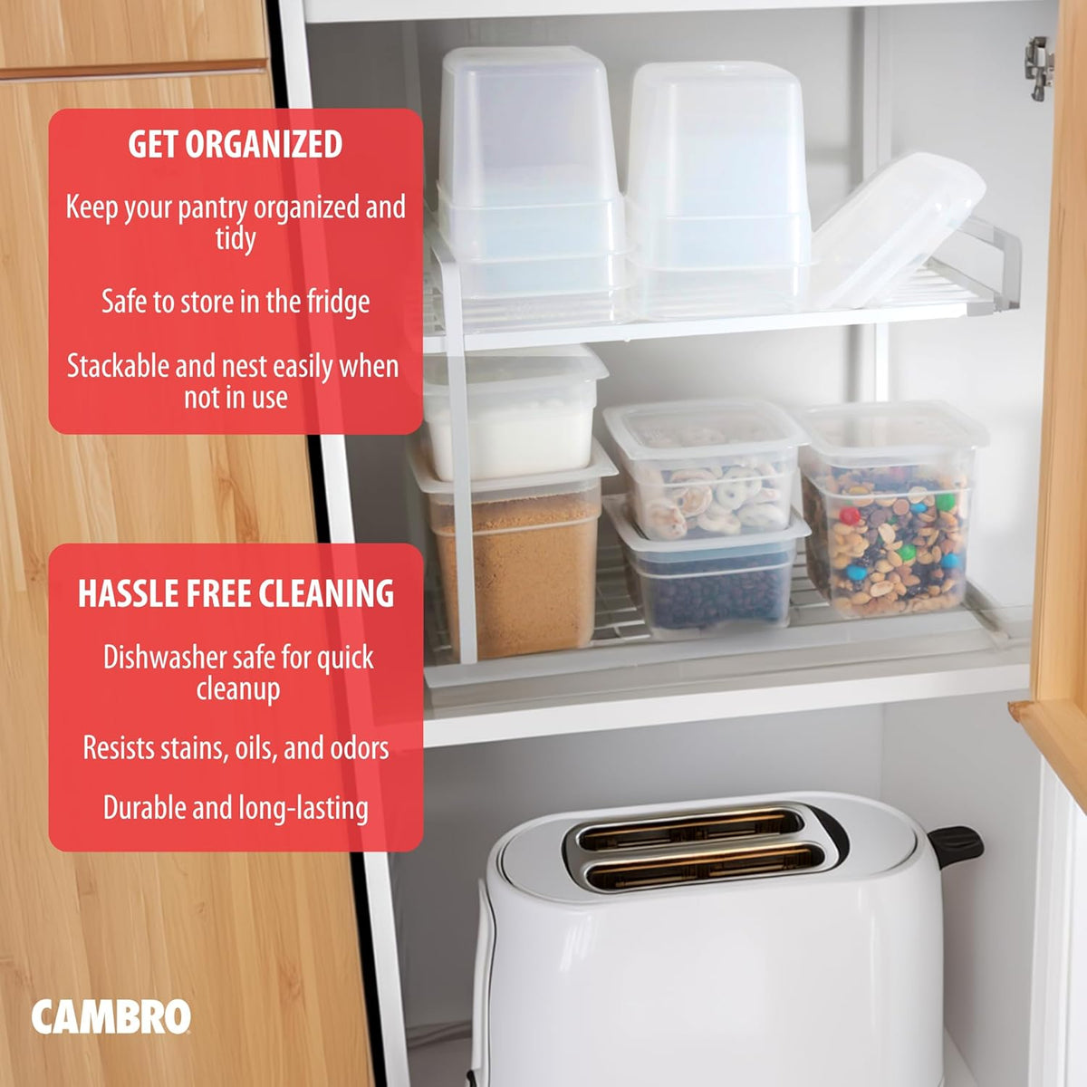 Cambro Food Storage Containers with Lids - Translucent (Microwave Safe and BPA-Free) - 16 and 32 oz (ounce) Food Storage Container - (20 Piece Set)