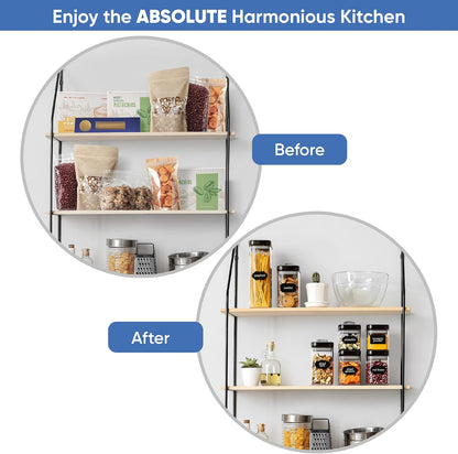 Chef's Path Airtight Food Storage Containers Set for Home Organization - 7 Piece Largest Flip Lock Set w/more Capacity - BPA Free Plastic Dry Food Storage Containers with Lids