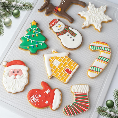 Christmas Cookie Cutters Set, HUINF 11Pcs Cookie Cutters Variety Pack - Gingerbread Men, Christmas Tree, Snowflake, House, Candy Cane, Santa Face, Reindeer and More for Christmas Winter Holiday