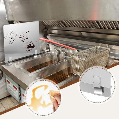 Ferraycle 2 Pack 20-1/2" W x 18" H 304 Stainless Steel Fryer Splash Guard for Stove & Kitchen, Oil Splatter Screen Protection, Heavy Duty Grease Barrier for Frying, Grilling, Easy Clean, Universal Fit
