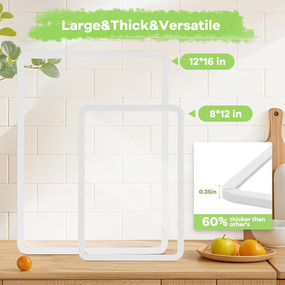 Cutting Board, Tempered Glass Cutting Board for Kitchen Counter, 2Pcs Chopping Board Set with Non-Slip Silicone Edges, Heat Resistant, Dishwasher Safe, Kitchen Decoration
