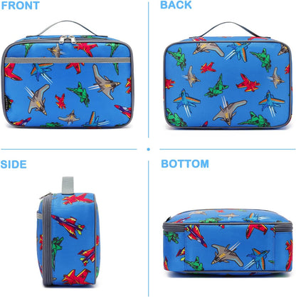 FlowFly Kids Lunch box Insulated Soft Bag Mini Cooler Back to School Thermal Meal Tote Kit for Girls, Boys, Astronaut - Colors A