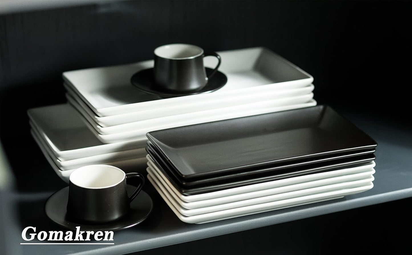 Gomakren 3 Tier Serving Trays Stand Porcelain Serving Platters 12 Inch White Serving Plates Dinner Platters for Appetizer Snack Fruit Cup Cake Tray Display Mothers Day Serving Dishes for Entertaining