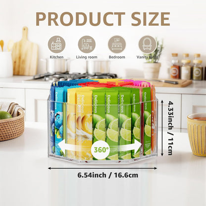 2 Pack Lazy Susan Organizer, 9 inch Rotating Storage Organizer with 4 Removable Bins, Lazy Susan Turntable Organizer for Fridge, Kitchen, Vanity, Cabinet