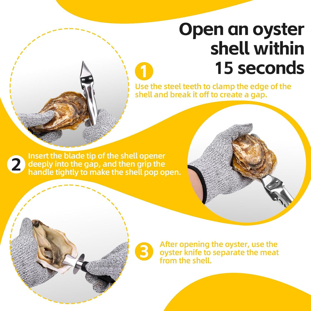 Oyster Shucker Machine,New Stainless Steel Handheld Oyster Shucking Kit