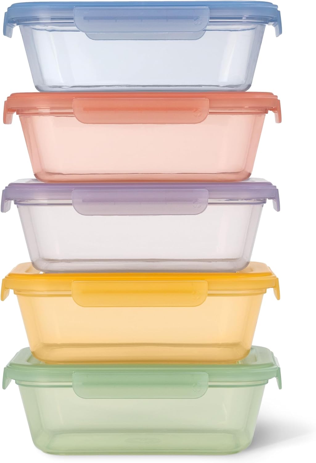 Ello Snap & Nest 10-Piece 4.5 Cup Plastic Meal Prep Set, Reusable Food Containers for Healthy Eating, Freezer, Dishwasher Safe, Berry Fields