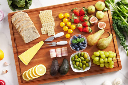 OAKSWARE 16.5" x 13" Acacia Wood Cutting Board, Kitchen Prep Station