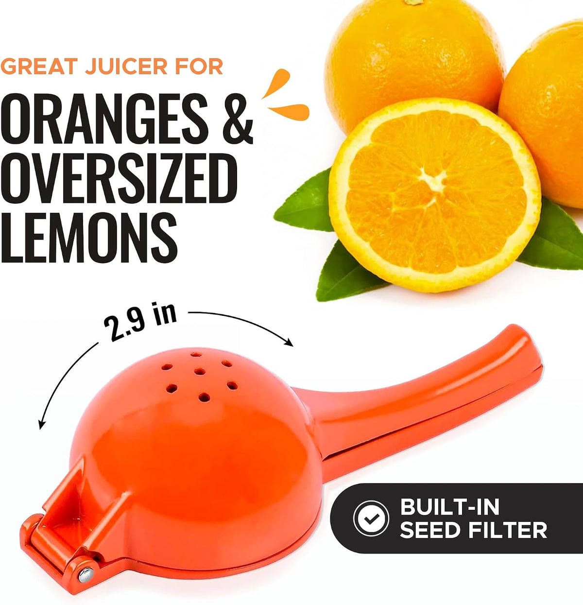 Zulay Kitchen Metal Orange Squeezer