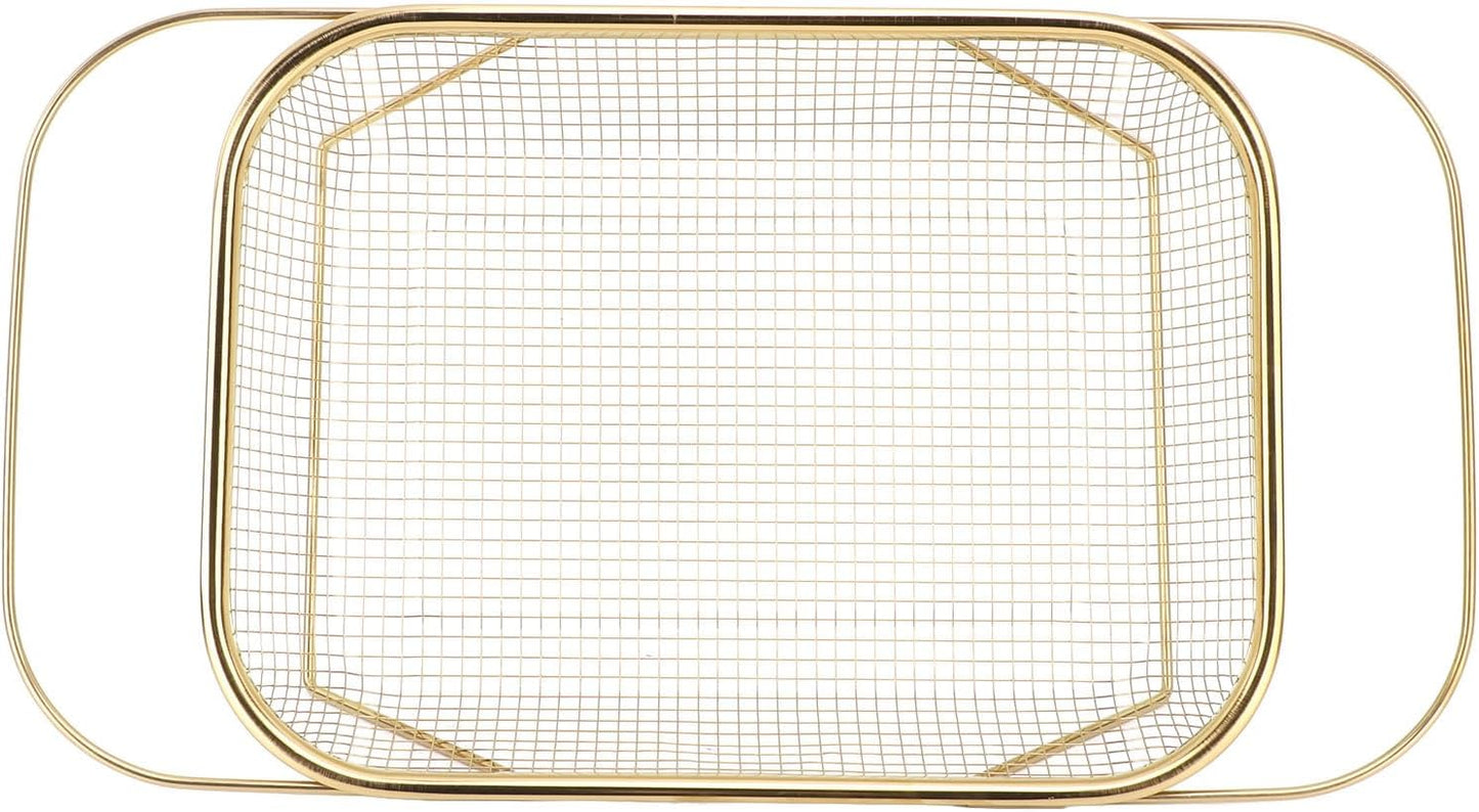 Stainless Steel Over The Sink Colander Fine Mesh Basket, Golden Strainer Expandable Rubber Grips, Kitchen Strainer, Golden Strainer For Strain, Drain, Rinse Fruits, Vegetables ()