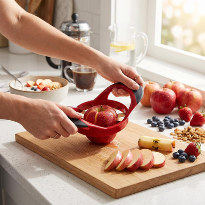Premium Apple Slicer, Heavy Duty Corer Cutter for Apples - Stainless Steel Fruit Slicer, 4.72 Inch 12 Ultra-Sharp Blades, Non-Slip Handle Lightweight Apple Cutting Gadget