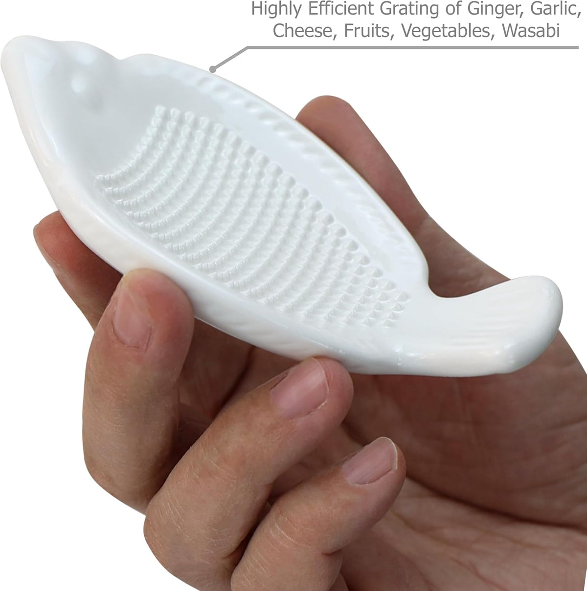 EIKS 2 Pack Ceramic Grater Dish with Fish Shaped & Small Size