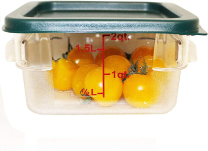 Tiger Chef 18 Quart Commercial Grade Clear Food Storage Square Polycarbonate Containers With Blue Lids 4 Pack
