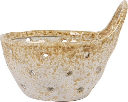 Creative Co-Op Stoneware Colanders with Handles, Set of 2