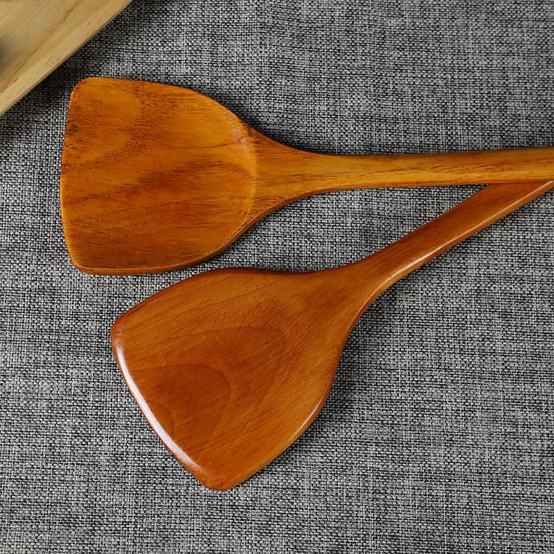 Linwnil Wooden Spatula for Cooking Nonstick, Kitchen Wok Spatula Utensil Set,15" Wooden Turner Serving Tool for High Heat Stirring in Nonstick Pans