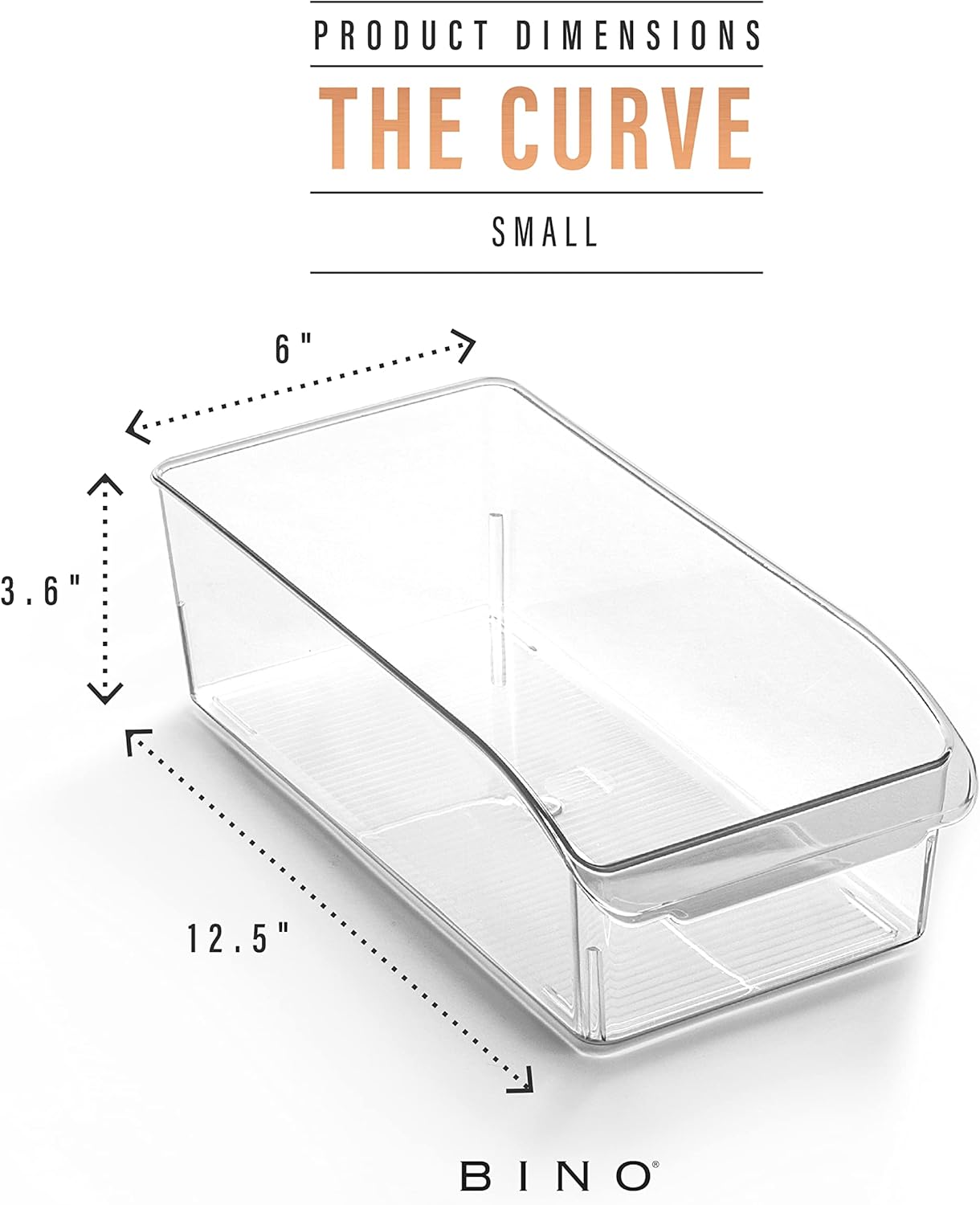 BINO | Plastic Storage Bins, Small | THE CURVE COLLECTION | Multi-Use Organizer Bins | Storage Containers Kitchen, Pantry and Home Organization | Fridge Organizers | Pantry Organization