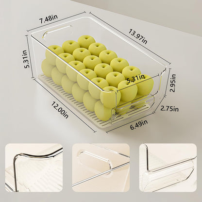 8Pcs Clear Plastic Storage Bins, Refrigerator Organizer Bins with Handles, Freezer Organizer Clear Organizing Bins, BPA-Free Fridge Storage Containers for Fridge, Freezer, Cabinet, Kitchen, Pantry