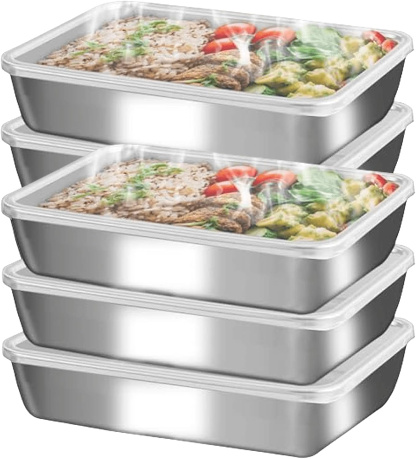 GIUOIDUO stainless steelFood Storage Containers setsstorage box with lidfreezer FrozenKitchen tray with lidOven plateSide dish plate Freezer & Dishwasher Safe